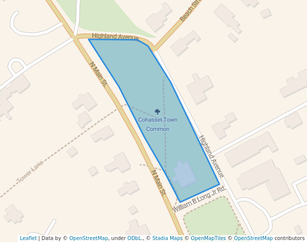 walking in Cohasset Town Common map in Cohasset