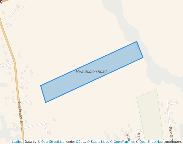 walking in New Boston Road map in Fairhaven