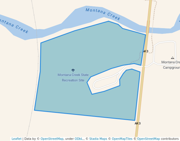 walking in Montana Creek State Recreation Site map in Talkeetna