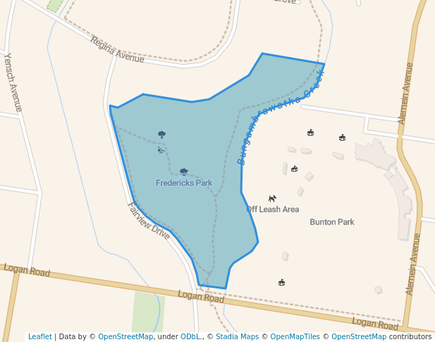 walking in Frederick Park map in North Albury