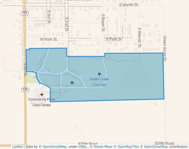 walking in Battle Creek City Park map in Battle Creek