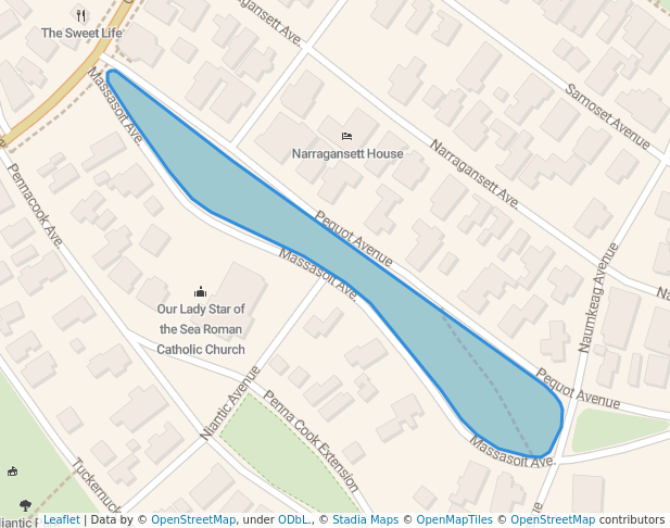 walking in Hartford Park map in Oak Bluffs