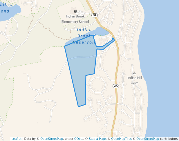 walking in Indian Brook Conservation Area map in Plymouth