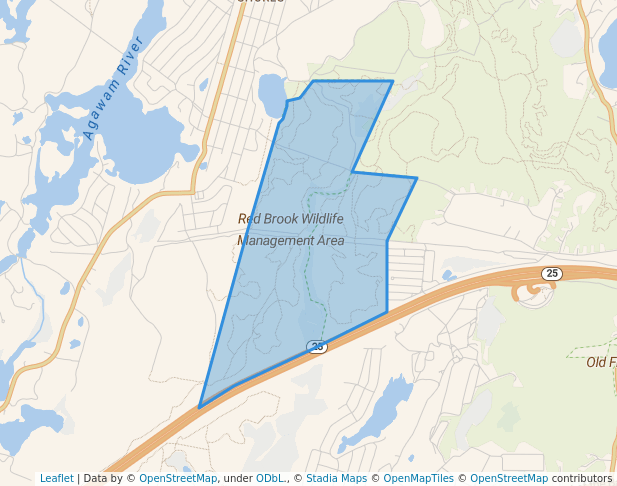 walking in Red Brook Wildlife Management Area map in Plymouth
