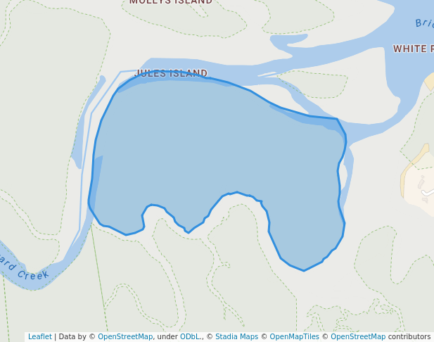 walking in Jules Island map in Barnstable