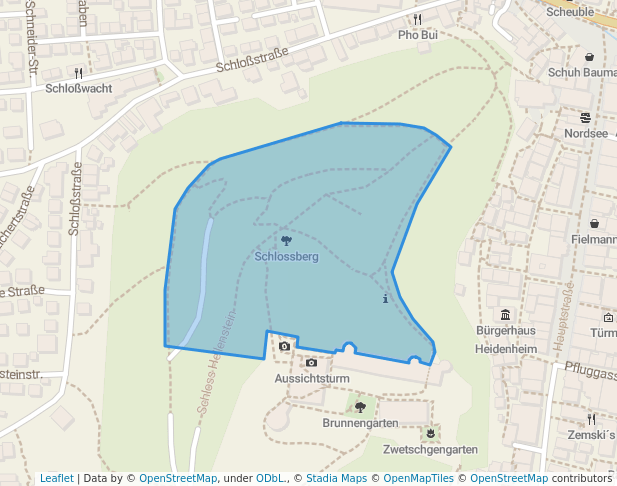 walking in Schlossberg map in Heidenheim an der Brenz