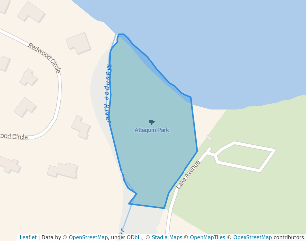 walking in Attaquin Park map in Mashpee