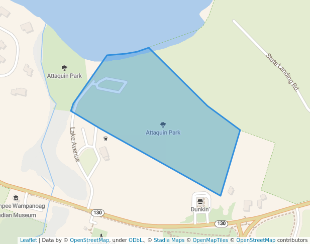 walking in Attaquin Park map in Mashpee