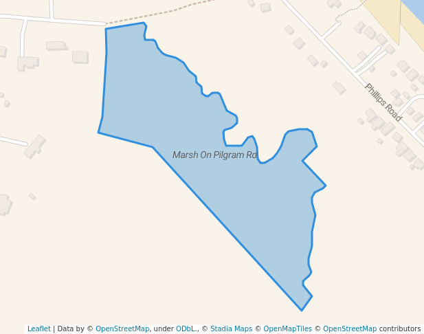 walking in Marsh On Pilgram Rd map in Bourne