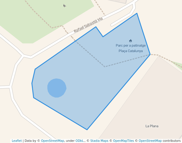 walking in Plaça Catalunya map in Esplugues de Llobregat
