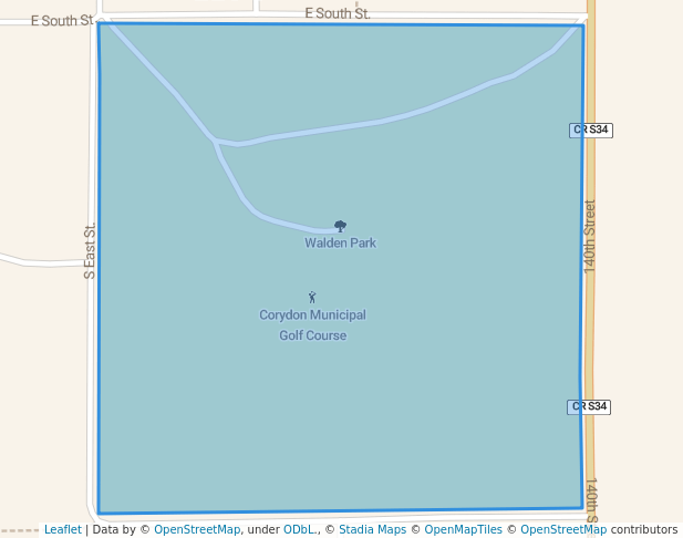 walking in Walden Park map in Corydon