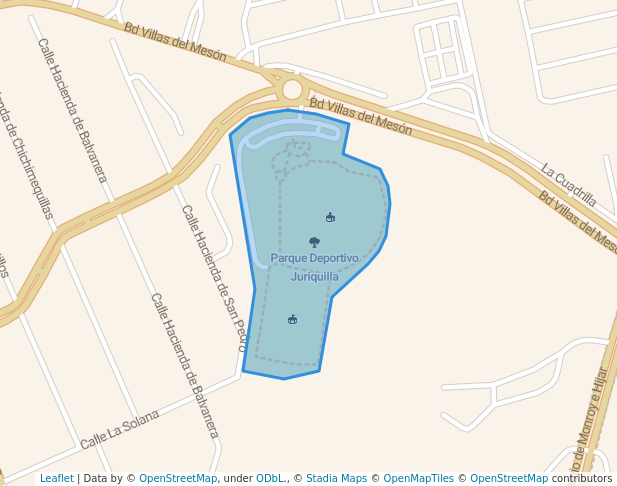 walking in Parque Deportivo Juriquilla map in Juriquilla