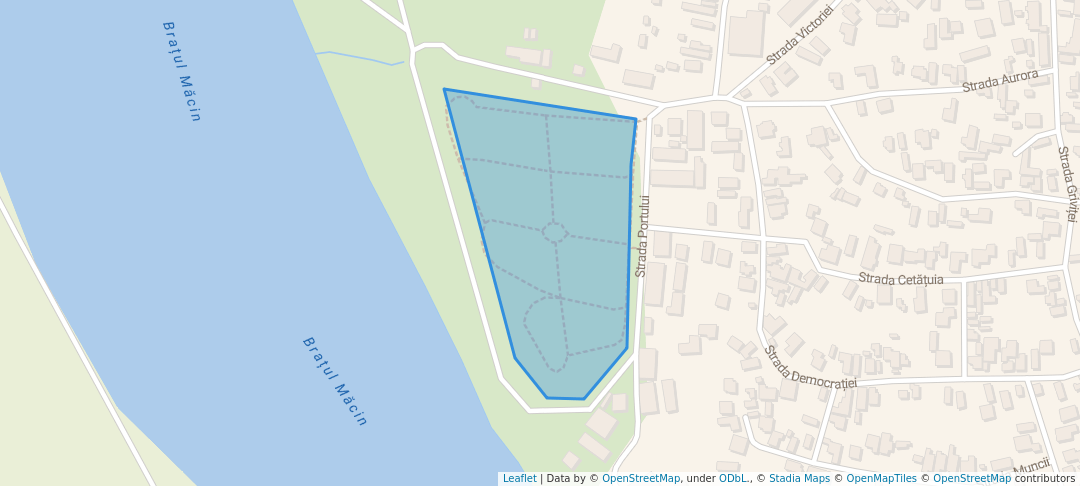 walking in Parcul Tineretului Măcin map in Măcin