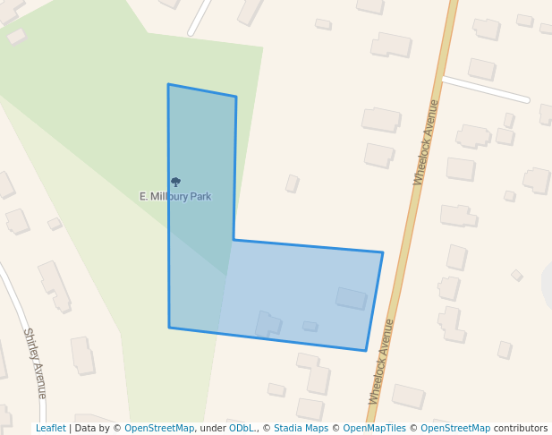 walking in E. Millbury Park map in Millbury