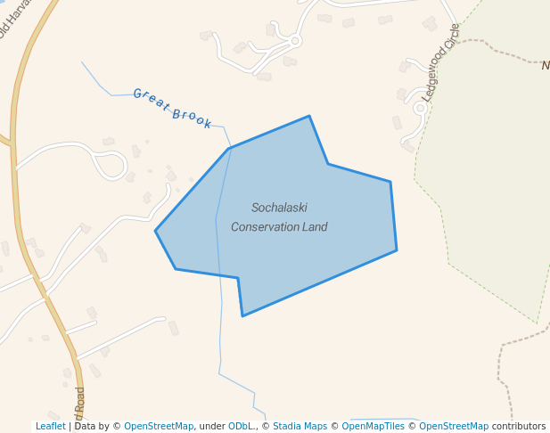 walking in Sochalaski Conservation Land map in Bolton