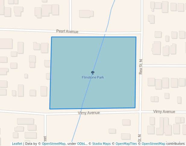 walking in Flinstone Park map in Timmins