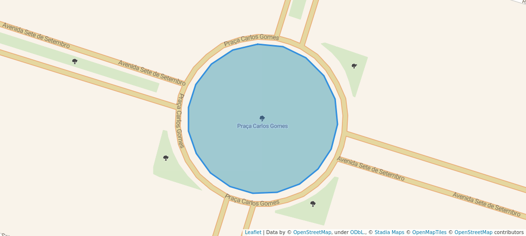 walking in Praça Carlos Gomes map in Altônia