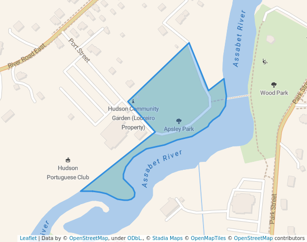 walking in Apsley Park map in Hudson