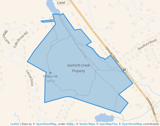 walking in Danforth Creek Property map in Hudson