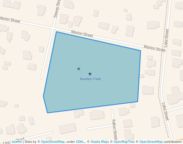 walking in Moulton Field map in Hudson