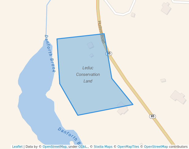 walking in Leduc Conservation Land map in Bolton