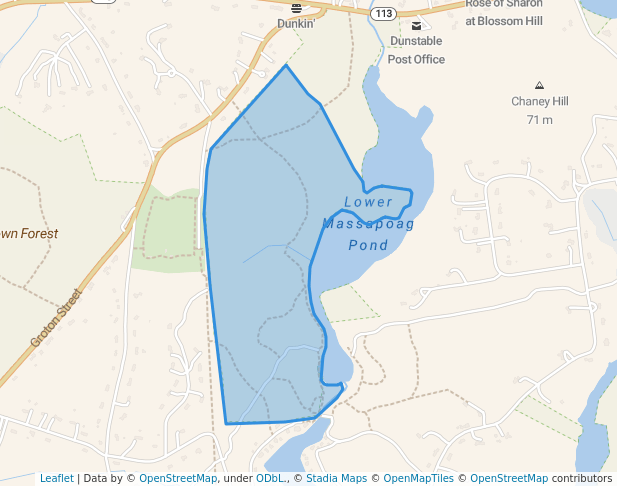 walking in Spaulding-Proctor Reservation map in Dunstable