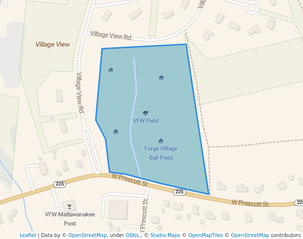 walking in VFW FIeld map in Westford