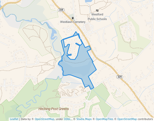 walking in Nashoba Farms map in Westford