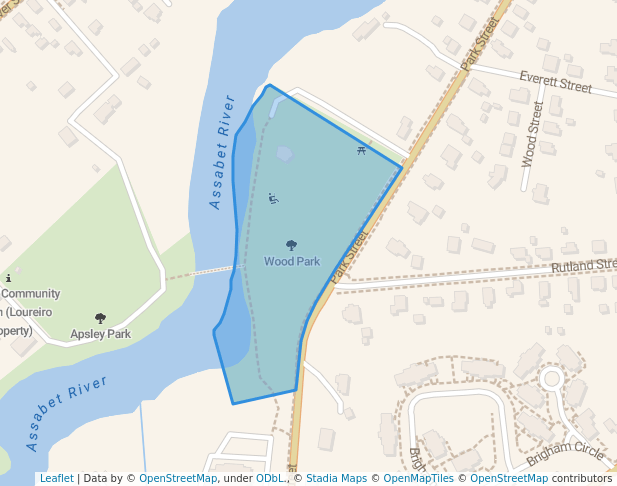 walking in Wood Park map in Hudson