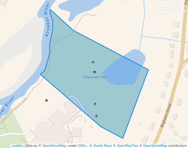 walking in O"Donnell Field map in Hudson