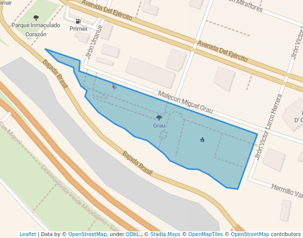 walking in Grau map in Magdalena del Mar