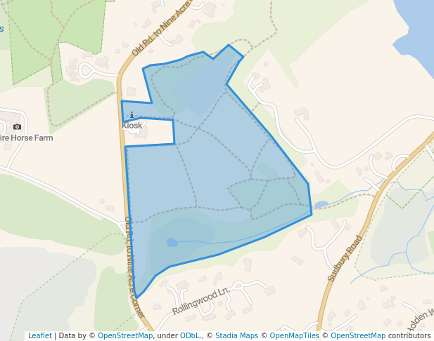 walking in Mattison Field map in Concord