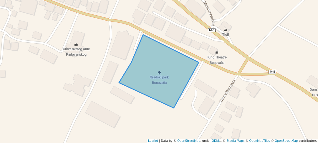 walking in Gradski park Busovača map in Busovača