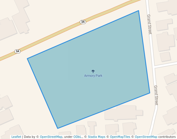 walking in Armory Park map in Lowell