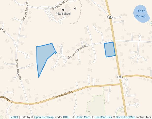 walking in Orchard Crossing Green Area map in Andover
