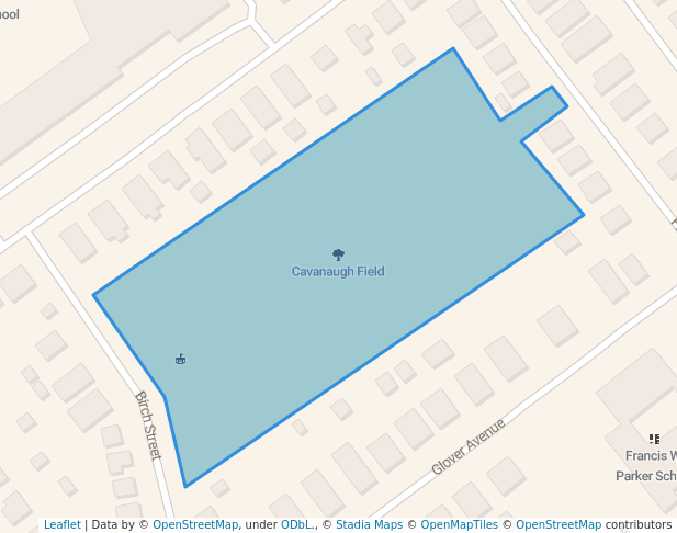 walking in Cavanaugh Field map in Quincy