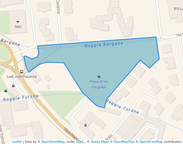 walking in Parco di Via Pergolesi map in Lodi