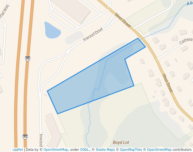 walking in Xavier/Aberjona River map in Woburn