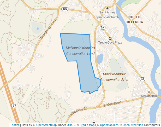 walking in Mcdonald Knowles map in Billerica