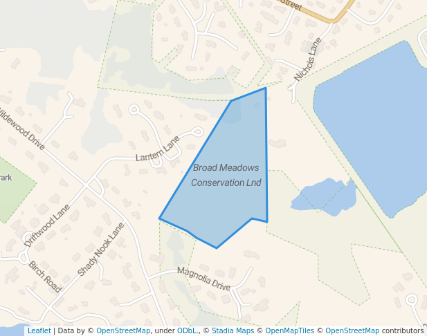 walking in Broad Meadows Conservation Lnd map in Lynnfield