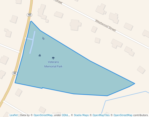 walking in Veterans Memorial Park map in Burlington