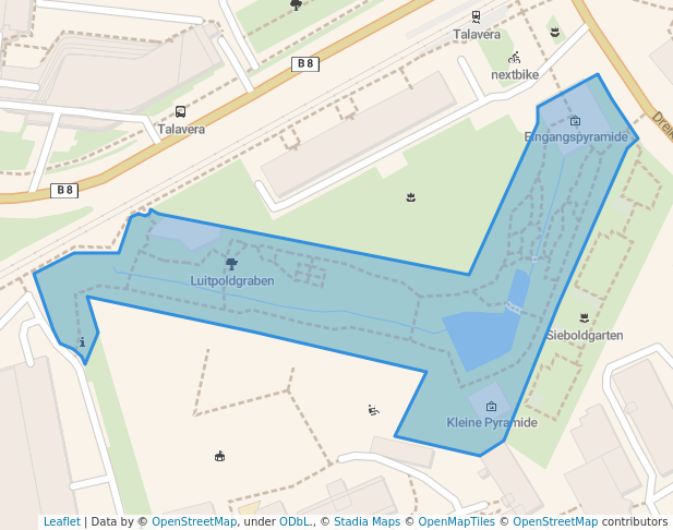 walking in Luitpoldgraben map in Würzburg