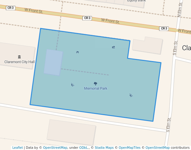 walking in Memorial Park map in Claremont
