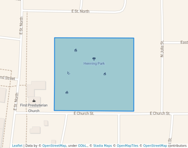 walking in Henning Park map in Claremont