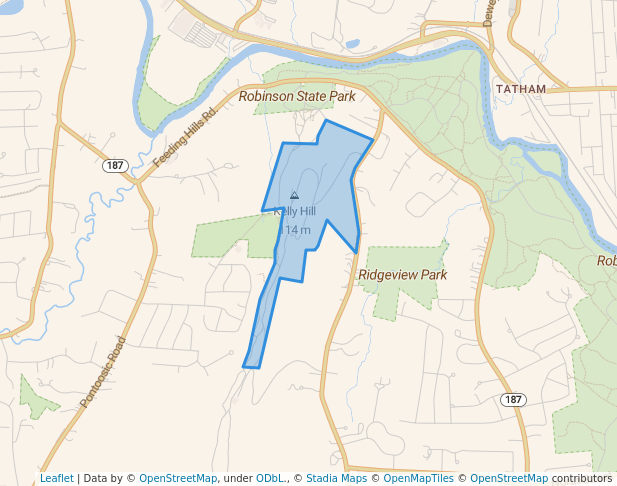 walking in Springfield Water Department Land map in Agawam