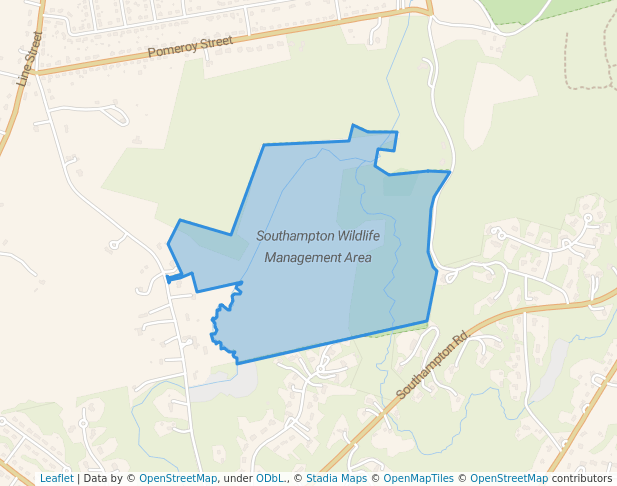 walking in Southampton Wildlife Management Area map in Southampton