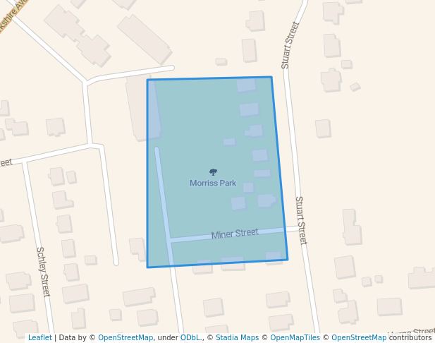 walking in Morriss Park map in Springfield