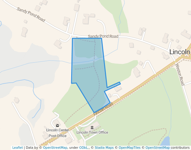 walking in Smith-Andover Field map in Lincoln