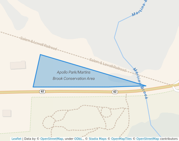 walking in Apollo Park/Martins Brook Conservation Area map in Wilmington