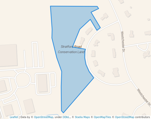 walking in Stratford Road Conservation Land map in Canton